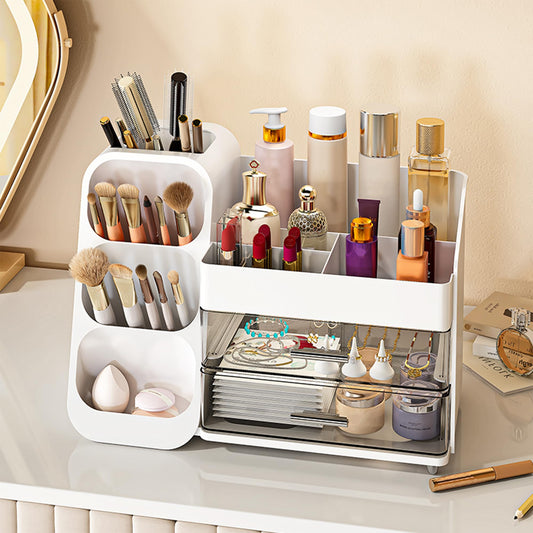 Organizador de maquillaje para tocador, vitrina de gran capa