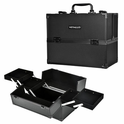 VETALLO Estuche de maquillaje grande, organizador portátil d