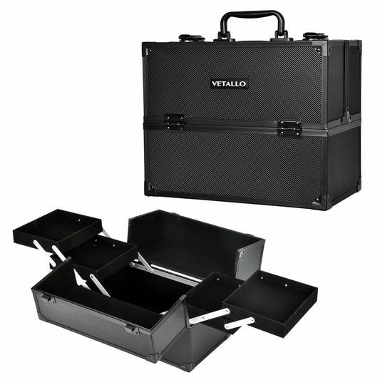 VETALLO Estuche de maquillaje grande, organizador portátil d