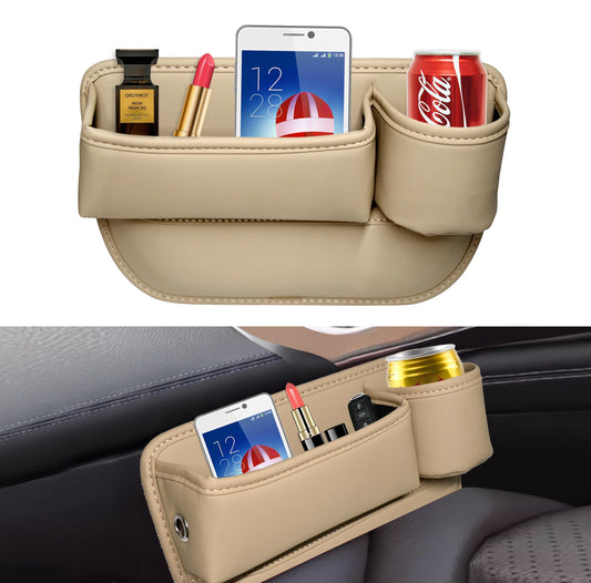Portavasos de cuero para automóvil, bolsa de huecos para asi