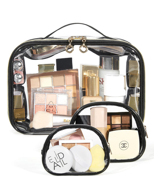 BAGSMART Bolsa de maquillaje, aprobada por la TSA, 3 bolsas