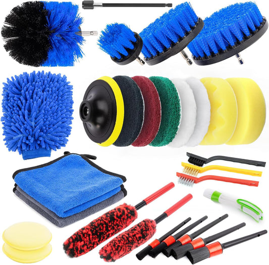 XDOVET Kit de lavado de detalles de automóvil de 29 piezas,