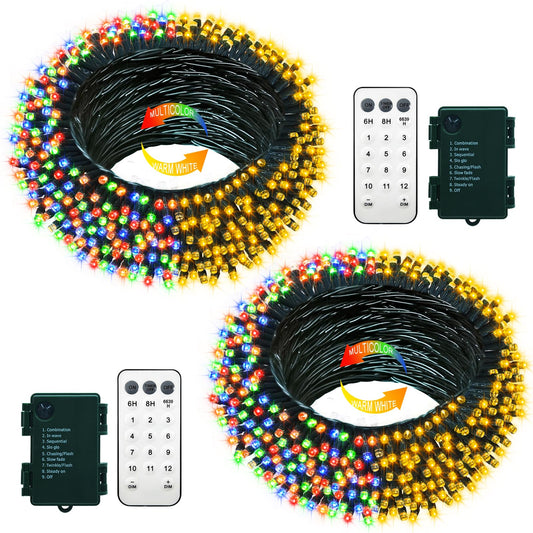 echosari Paquete de 2 tiras de luces que cambian de color, 3