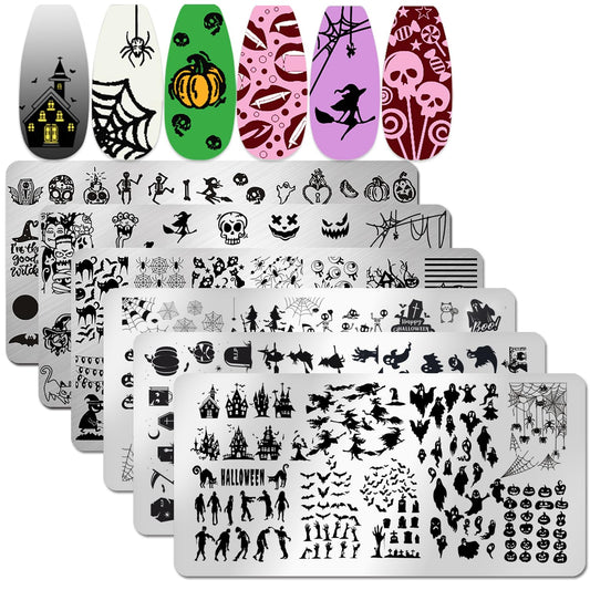 JERCLITY Kit de estampador de uñas de Halloween de 6 piezas,