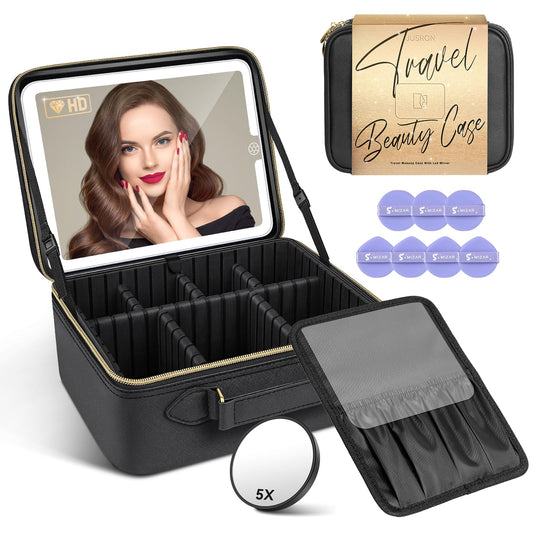 JUSRON Bolsa organizadora de maquillaje portátil con divisor