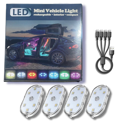 Luces de batería para automóvil, paquete de 4 luces LED de 7