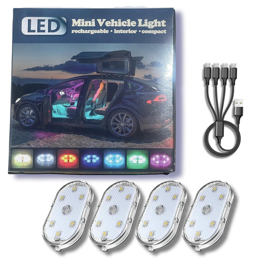 Luces de batería para automóvil, paquete de 4 luces LED de 7