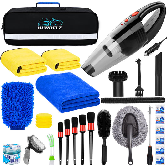 Kit de limpieza de lavado de autos de 30 piezas, aspiradora