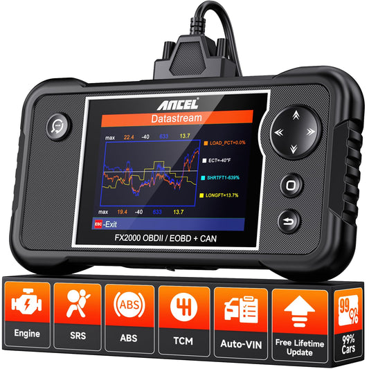 Ancel FX2000 Escáner de vehículos OBD2, lector de código de