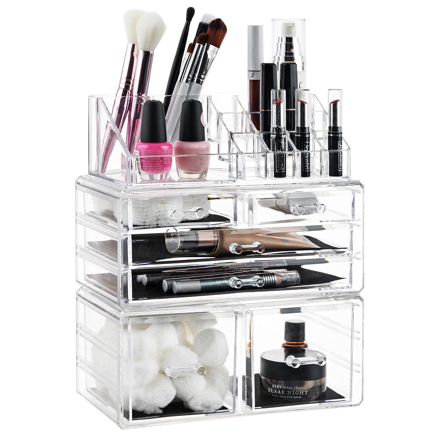 Masirs Organizador de almacenamiento de cosméticos transpare