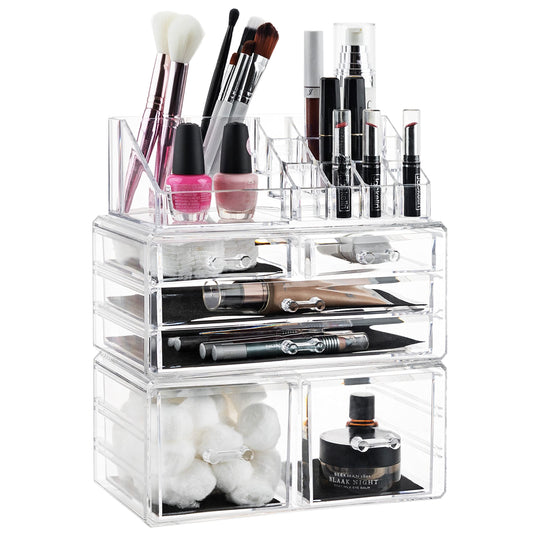 Masirs Organizador de almacenamiento de cosméticos transpare