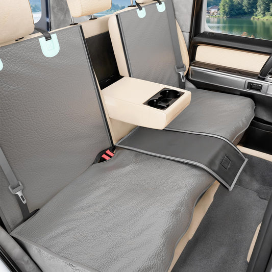 Funda de asiento de automóvil para perro con piel sintética,