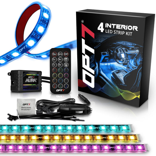 OPT7 Aura - Luces interiores de coche con control remoto, ca