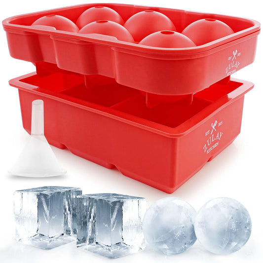 Zulay Kitchen Juego de 2 bandejas de silicona para cubitos d