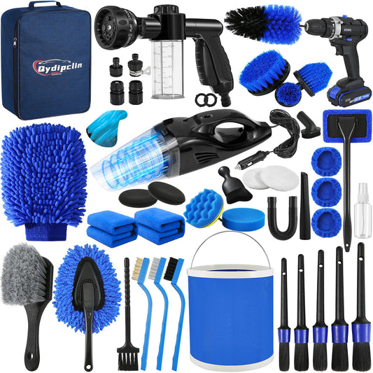 Kit de 45 piezas de detallado de automóvil, juego de cepillo