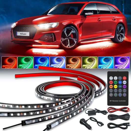 Nilight 4 tiras de luces de neón para automóvil, 252 luces L