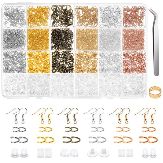 Anezus Kit de fabricación de aretes de 1900 piezas con ganch