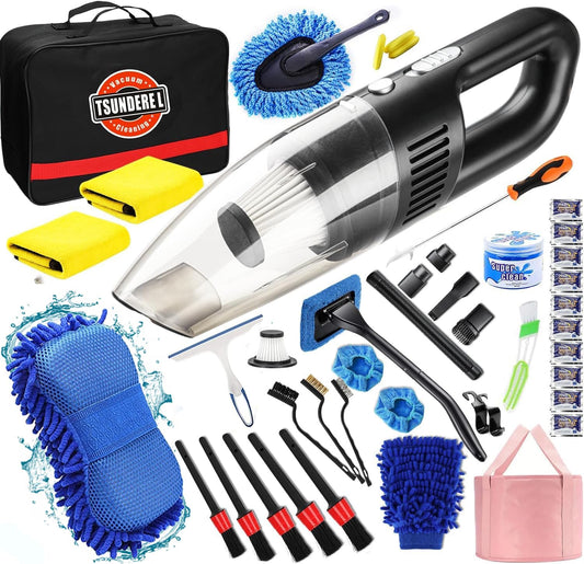 Kit de limpieza de automóvil de 51 piezas, aspiradora de man