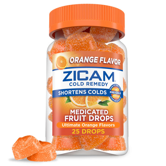 Zicam Cold Remedy Gotas de frutas medicadas con zinc, naranj