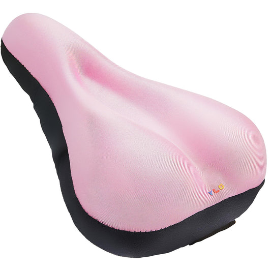 YLG Cojín de asiento de bicicleta de gel rosa, funda de asie