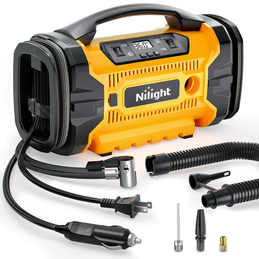 Nilight Compresor de aire portátil, inflador de neumáticos,