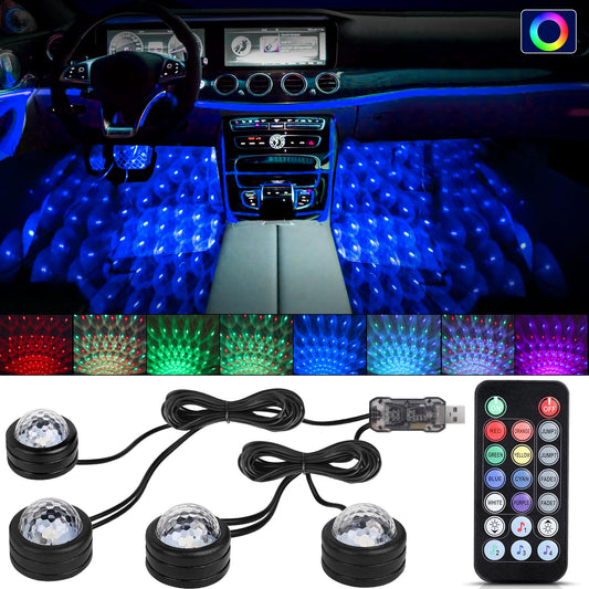 Luces interiores LED para automóvil, iluminación ambiental R