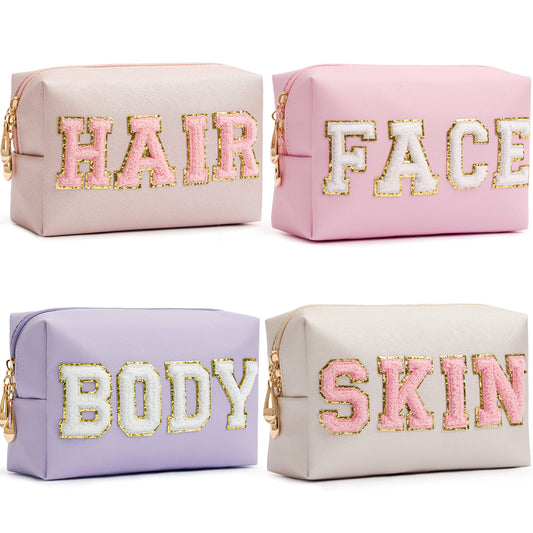 HBselect Bolsa de maquillaje Preppy, bolsa de cosméticos de