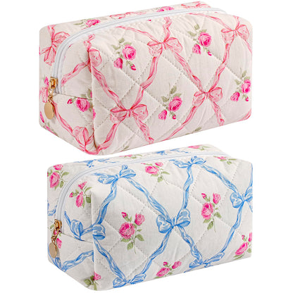 Bolsa de maquillaje acolchada de algodón para mujeres y niña
