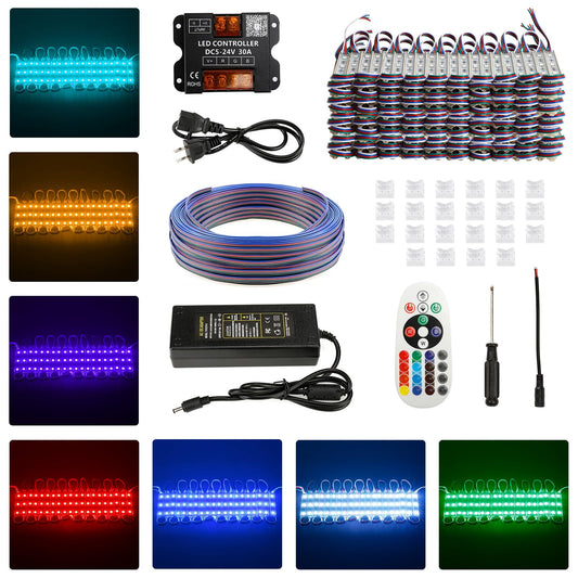 IRONWALLS Luces LED RGB para tiendas, 100 pies, 200 módulos