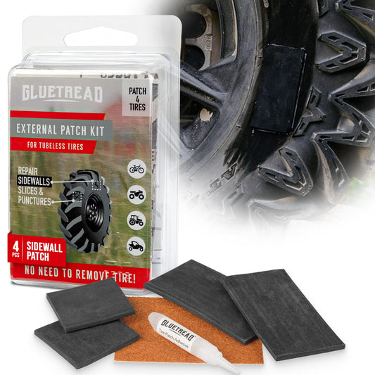 GlueTread Kit de parches externos – para neumáticos sin cáma