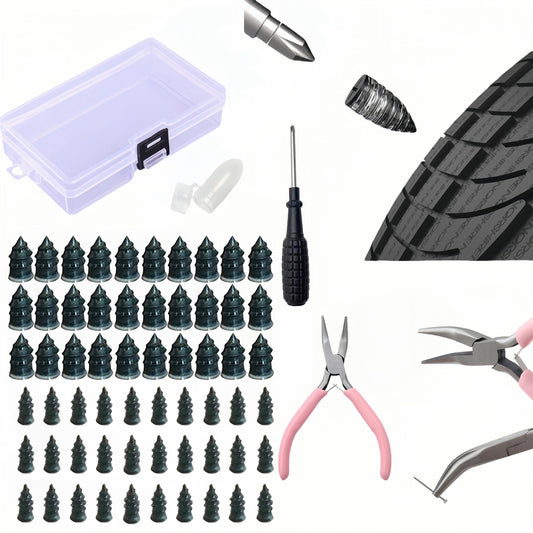 Kit de reparación de neumáticos, 40 piezas de clavos de goma