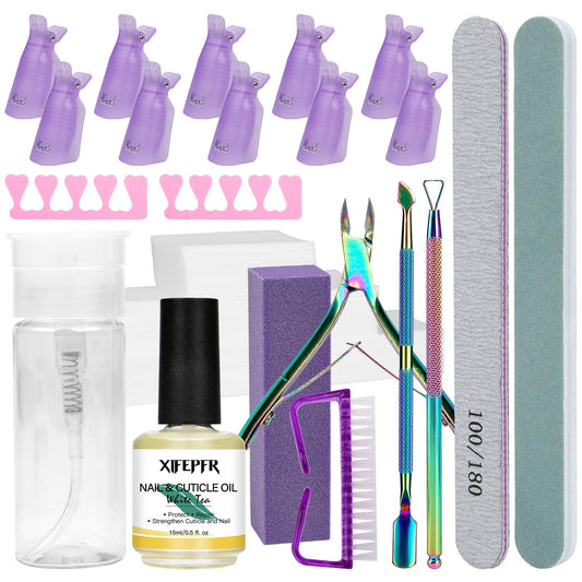 Kit de herramientas para quitar esmalte de uñas, kit de 521