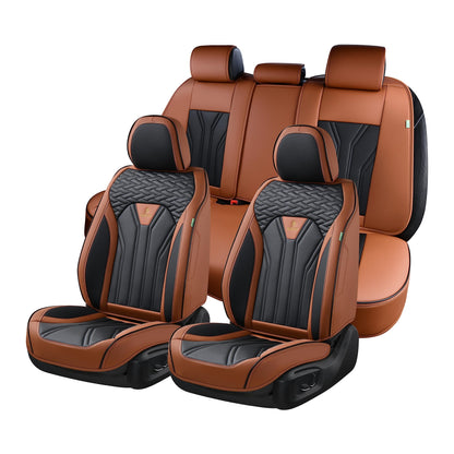 FLORICH Fundas de asiento de cuero, juego completo de fundas