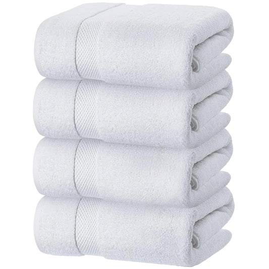 White Classic. - Juego de 4 toallas de baño, de algodón de l