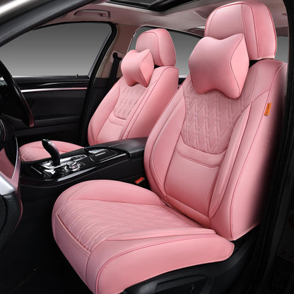 Fundas de asiento de coche color rosa, par de fundas de asie
