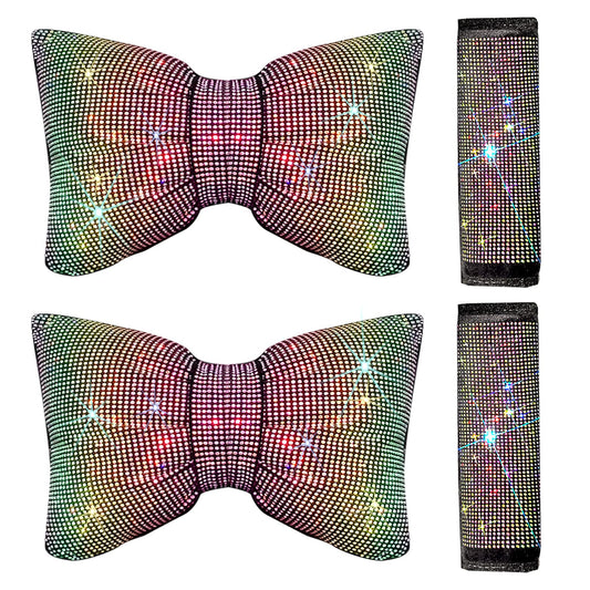 Juego de 4 accesorios brillantes para automóvil, para mujere