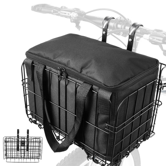 Zacro Cesta de bicicleta delantera/trasera, cesta plegable p