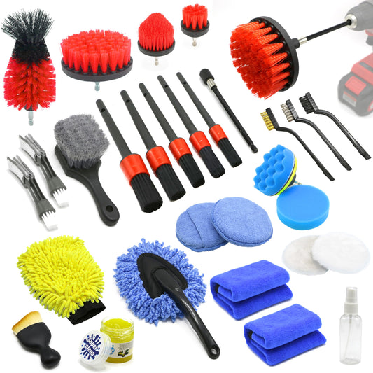 Juego de 30 cepillos de descarte de automóvil, kit de limpie