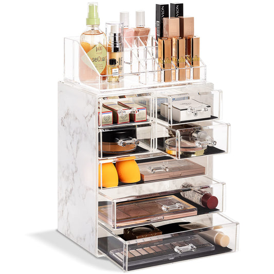 Sorbus Organizador de maquillaje cosmético transparente, alm