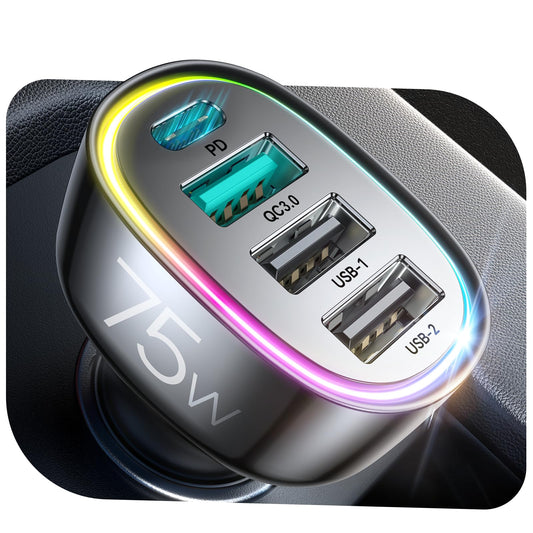 Cargador de coche USB C, adaptador para encendedor de cigarr