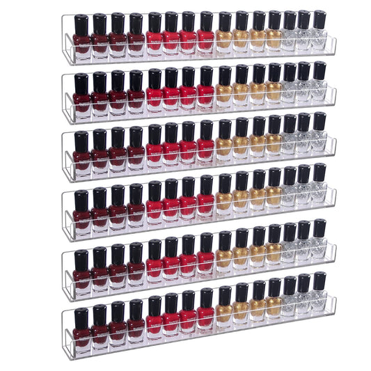 Juego de 6 soportes acrílicos para esmalte de uñas, montado