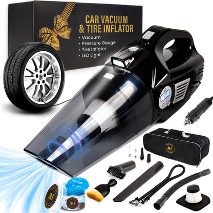Aspiradora de automóvil, aspiradora portátil 4 en 1, inflado
