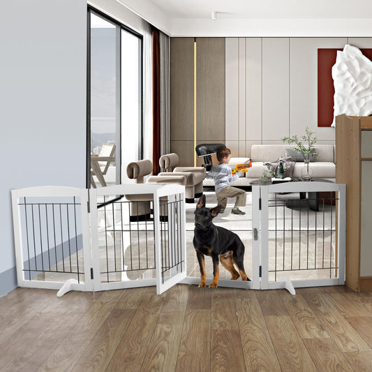 ZJSF Puerta independiente para perros con puerta para pasill