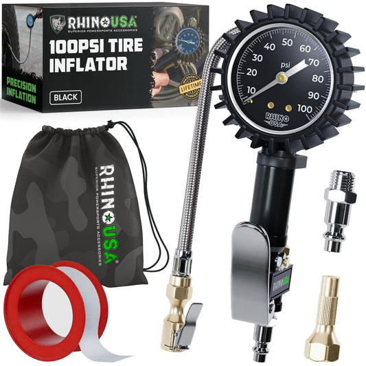 Rhino USA Inflador de neumáticos con manómetro (0-100 PSI) –