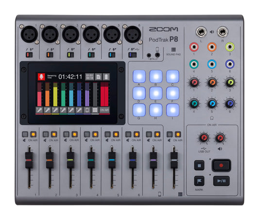 Zoom PodTrak P8 - Grabadora de Podcast, 6 entradas de micróf