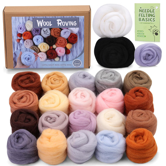 ZXIIXZ Kit de lana de fieltro de aguja de 23 colores, 8.8 on