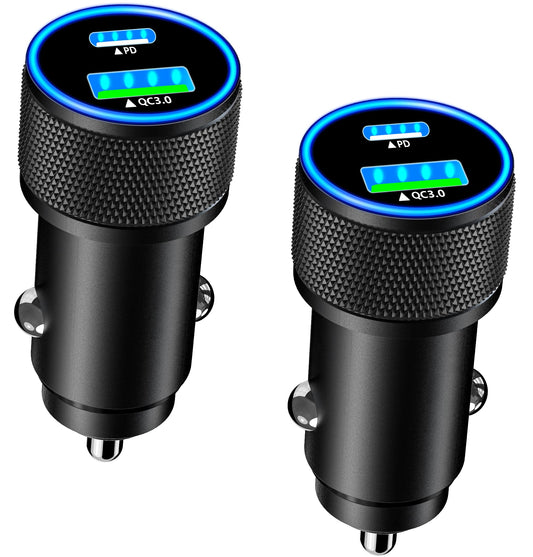 USB C Car Charger, Stuffcool 2Pack 52.5W USB-C & USB-A Car P