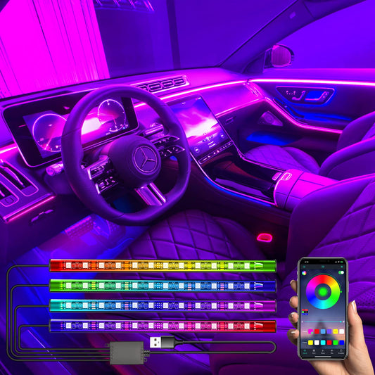 Tira de luces LED para automóvil, 48 LED, 16 millones de col