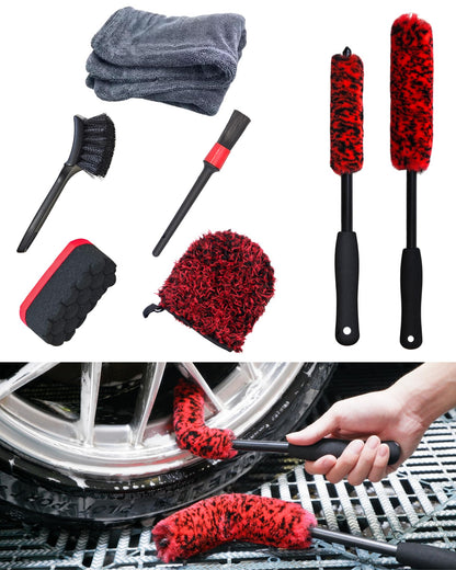 Kit de limpieza de detalles de llantas de automóvil de 7 pie
