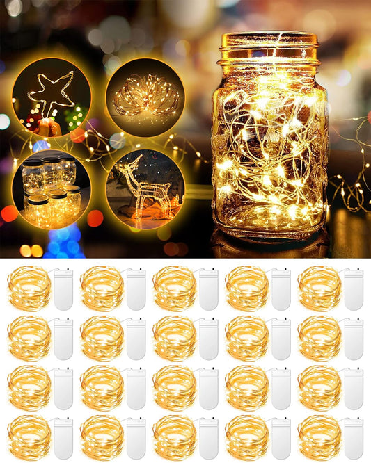 Paquete de 20 luces de hadas que funcionan con pilas, 3.3 pi